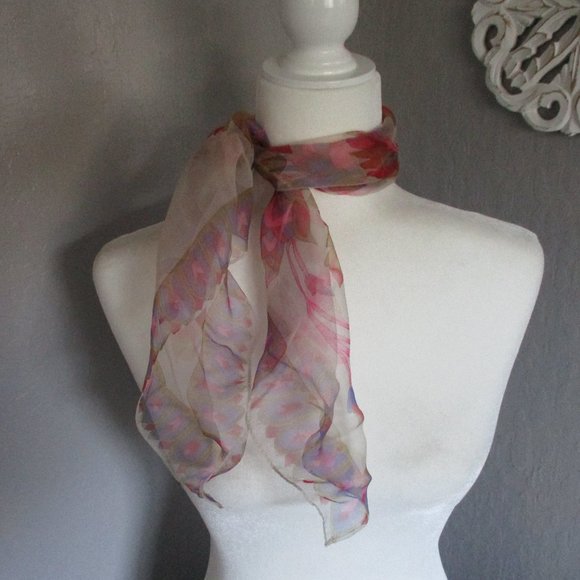 1950s floral chiffon - Picture 8 of 8